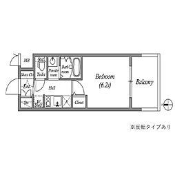 エステムコート難波7ビヨンド 1Kの間取図画像