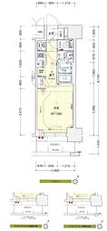 プレサンス大阪福島シエル 1Kの間取図画像