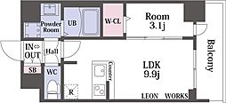 ミラージュパレス大阪ドームプロスパー 1LDKの間取図画像