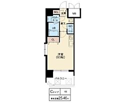 プレサン神崎川FINEBLESS 1Kの間取図画像