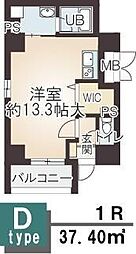 インテリジェンス御堂 ワンルームの間取図画像