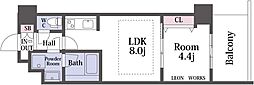 アーバネックス真田山 1LDKの間取図画像