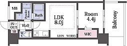 アーバネックス真田山 1LDKの間取図画像