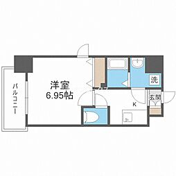 フォーリアライズ難波シエロ 1Kの間取図画像