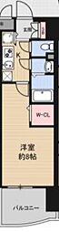 Luxe難波南 1Kの間取図画像