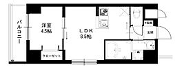 ラカーサ上本町 1LDKの間取図画像