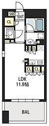 GalileoSinmachi 1Kの間取図画像