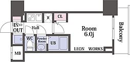 S-RESIDENCE南堀江 1Kの間取図画像
