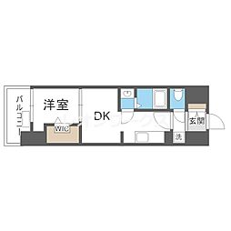 Alivis九条 1DKの間取図画像