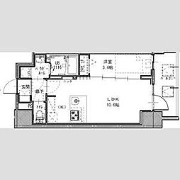 S-レジデンス堺筋本町Deux 1LDKの間取図画像