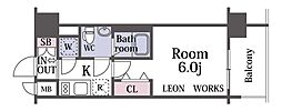エスリード大阪シティグランツ 1Kの間取図画像
