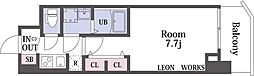 S-RESIDENCE堺筋本町Uno 1Kの間取図画像