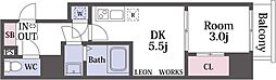 セレニテ本町ルフレ 1DKの間取図画像