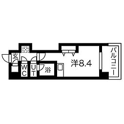 フロントフィールド天王寺 ワンルームの間取図画像