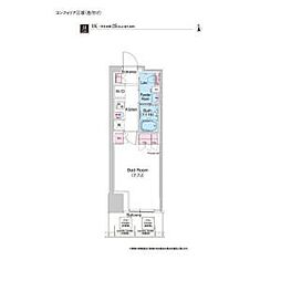 COMFORIA江坂 1Kの間取図画像