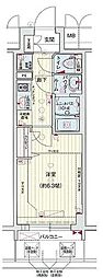 プレサンス四天王寺前夕陽ケ丘アクティ 1Kの間取図画像