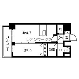 プレサンス高津公園ディオ 1LDKの間取図画像