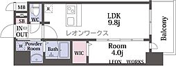 プレサンス芦原橋ヴィブラス 1LDKの間取図画像