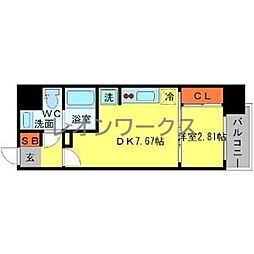セレニテ新大阪 1DKの間取図画像