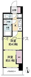 セレニテ難波グランデシュッド 2Kの間取図画像