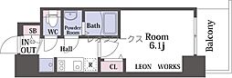 プレサンス南堀江ザ・センス 1Kの間取図画像
