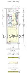 プレサンス大阪福島シエル 1Kの間取図画像