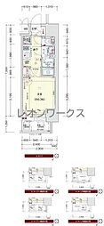 プレサンス大阪ドームシティワンダー 1Kの間取図画像