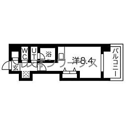 フロントフィールド天王寺 ワンルームの間取図画像
