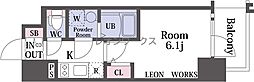 エスリード大阪プライムゲート 1Kの間取図画像