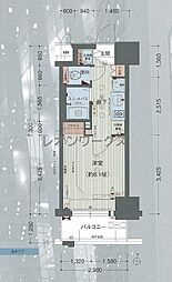 プレサンス梅田北パワーゲート 1Kの間取図画像