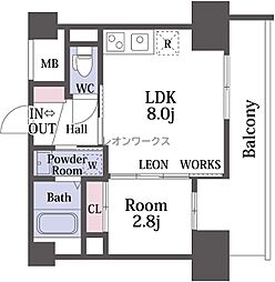 アドバンス江坂ラシュレ 1LDKの間取図画像
