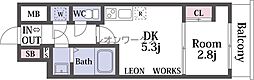 セレニテ本町ルフレ 1DKの間取図画像