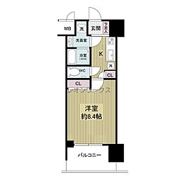 グランカーサ梅田北 1Kの間取図画像