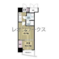 アプリーレ南森町 1DKの間取図画像