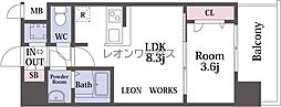 スワンズシティ大阪エスクレア 1LDKの間取図画像