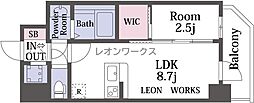 大阪市淀川区西宮原1丁目マンション 1LDKの間取図画像