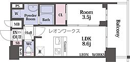 プレサンス大正エミナンス 1LDKの間取図画像
