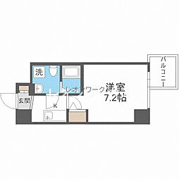セレニテ上町台 1Kの間取図画像