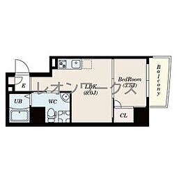 セレニテ上町台 1LDKの間取図画像