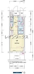 プレサンス塚本アクミリオン 1Kの間取図画像