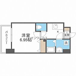 フォーリアライズ難波シエロ 1Kの間取図画像