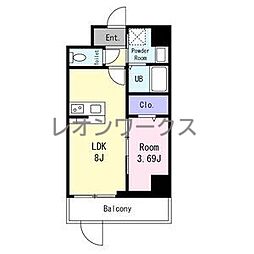 GRAN PASEO 江坂 1LDKの間取図画像