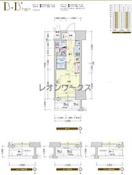 プレサンス堺筋本町フィリア 1Kの間取図画像