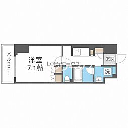 アーバネックス四ッ橋 1Kの間取図画像