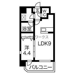 スプランディッド難波 1LDKの間取図画像