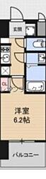 スプランディッド難波2 1Kの間取図画像