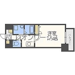ラドゥセール梅田West 1Kの間取図画像