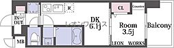 DimoraNamba 1DKの間取図画像