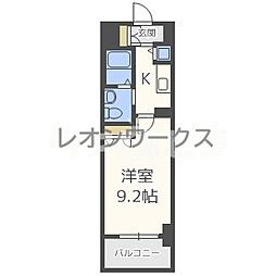 ルクレ京橋 1Kの間取図画像