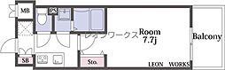 フォーリアライズ弁天町ノビア 1Kの間取図画像